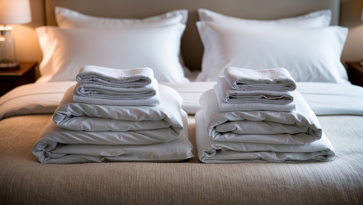 Roupa de cama de hotel branca Roupa de cama de hotel branca