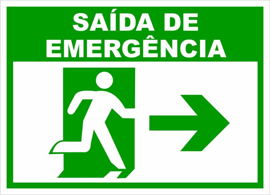 Placa de saída de emergência